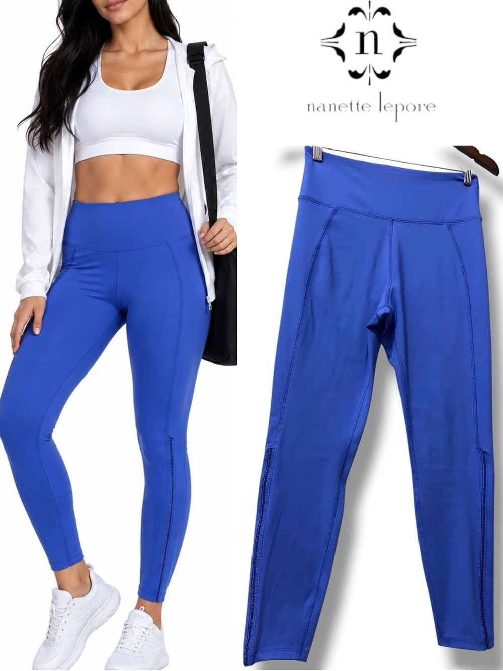 Nanette Lepore | NWOT Royal Blue High-Rise Performance Leggings (size M)